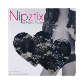 Neva Nude Pasty Heart Lace Black