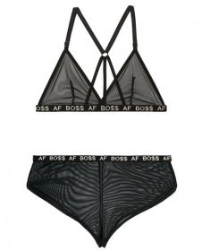 Vibes Boss AF Bralette & Retro Shorts Black L/XL