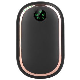 2 Colors Options -- 1Pc Rechargeable Hand Warmer Electric Hand Heater Portable Reusable Pocket Warmer Power Bank With Digital Display Sunset Ligh (Option: Black)