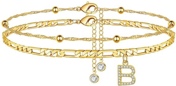 26 Letters Anklet Zircon Letters Simple (Option: B)