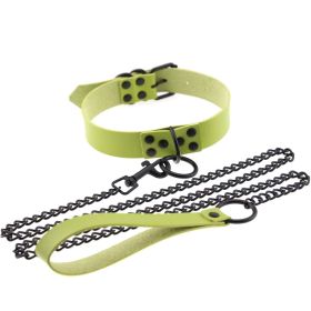 Personalized leather collar (Option: Green)