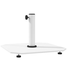 Square Patio Umbrella Base, 41 Lbs Metal Umbrella Stand Base With Adjustable Foot Pads, Heavy Duty Patio Umbrella Holder For 1.31.51.9 Umbrella P (Option: White)