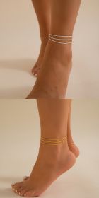 All-match Sparkling Slim Chain Metallic Anklet (Option: SUIT)