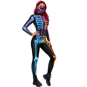 Women's Sexy Skeleton Costume Halloween Skeleton Bodysuits (size: S)